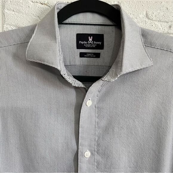 Psycho Bunny Modern Fit Printed Men’s Dress Shirt Size 15 32/33 - Picture 2 of 6